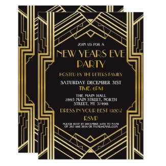 1920s new year eve invite