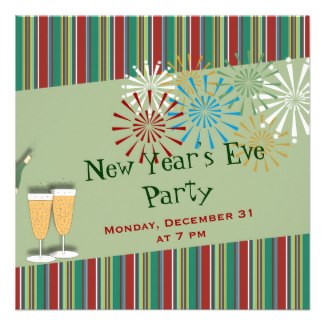 Retro New Years Eve Party Invitations
