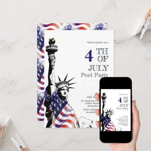 Statue of Liberty 4th of July Invitation