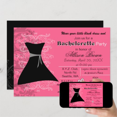 Little black dress party invitations