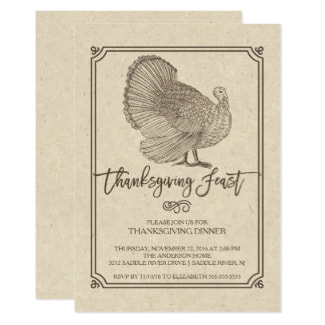 Retro Thanksgiving Invitations