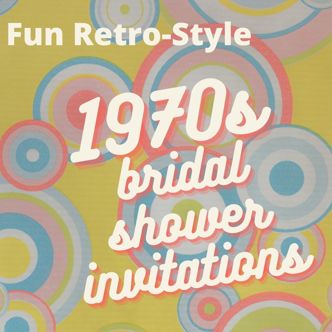 Fun Retro Style 1970s bridal shower invitations