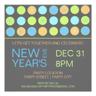 Retro New Years Eve Party Invitations