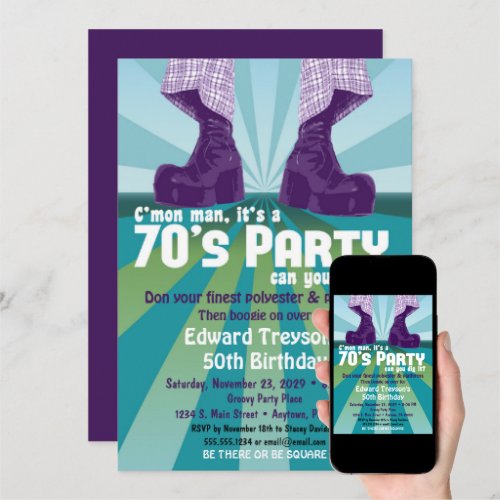 1970s party invitations