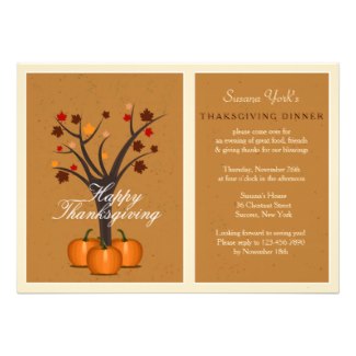thanksgiving tree invitation