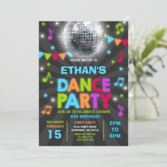 1970s Disco dance par4ty invitation - retro invites