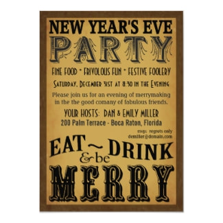 Vintage New Year's Eve Invitations