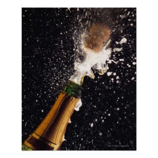 Exploding champagne bottle for New Years Eve