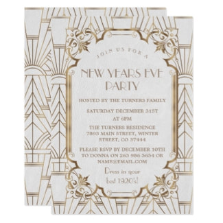 1920s New Years Eve invitations