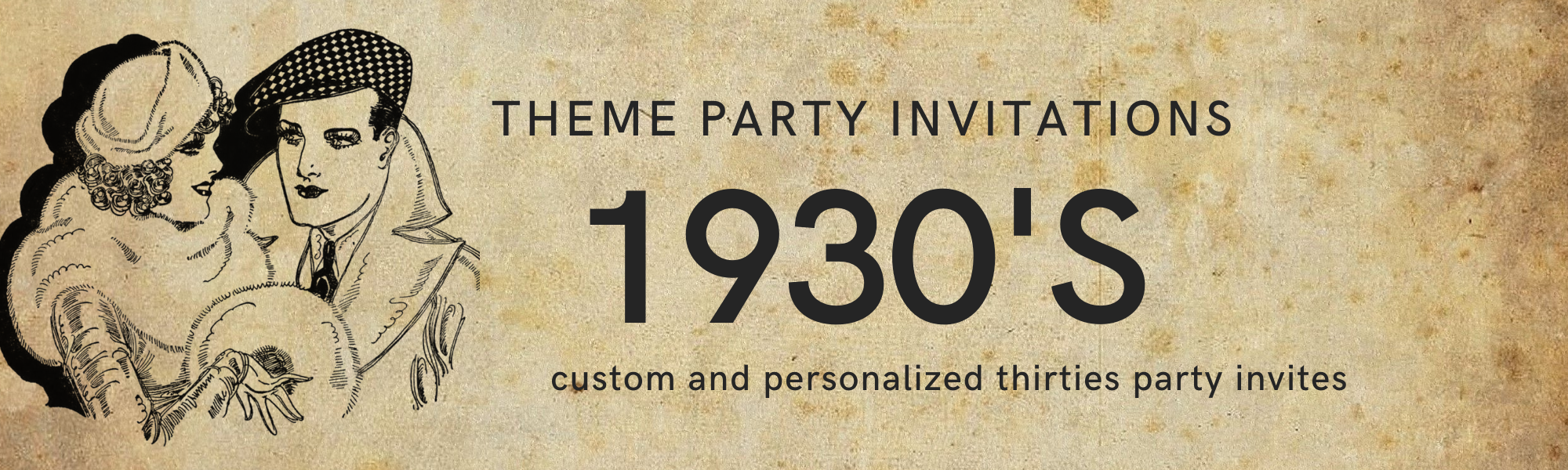 1930s theme party invitations