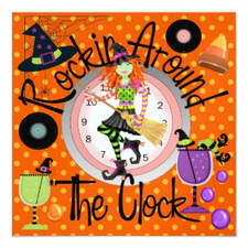 Halloween Rock Around the Clock 1950s Party Invitation