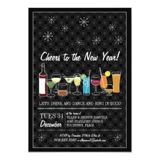 Retro New Year's Eve Party Invitations