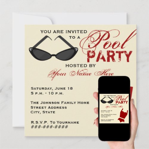1950s Party Invitations
