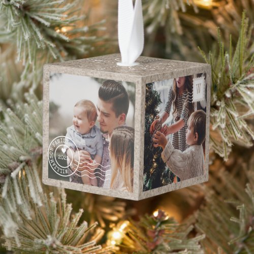 4 Photo Cube Christmas Ornament Gift Idea