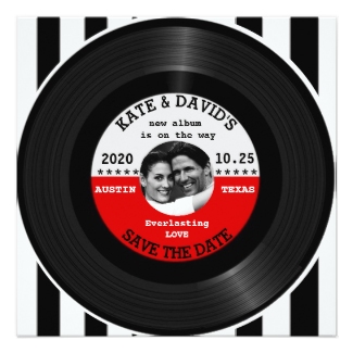 retro photo save the date card